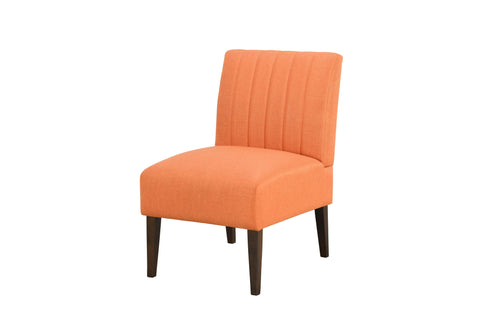 Vibrant Orange Fabric Armless Accent Chair - Contemporary Comfort for Your Living Space