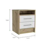 White/Light Oak Chic and Functional Nightstand by Lissie Lou