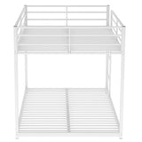 Full Over Full Metal Bunk Bed with Ladder - Sleek White- by Lissie Lou