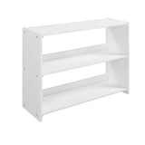 Low Twin Size Loft Bed with Cabinets, Shelves and Slide - White