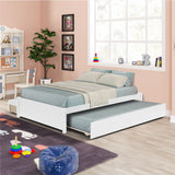 Versatile Full Bed with Twin Trundle and Dual Drawers in Classic White