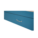 Full Size Platform Bed with Drawers and Storage Shelves - Blue- by Lissie Lou