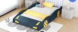 Velocity Full Race Car Bed - Dark Blue and Yellow Design with Storage by Lissie Lou