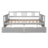 Full Size Daybed with Two Drawers - Gray- by Lissie Lou