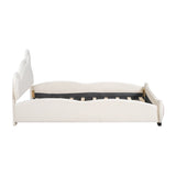 CuddleBear Full Velvet Platform Bed - Beige Bear-Shaped Design with Storage by Lissie Lou