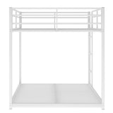 Full Over Full Metal Bunk Bed with Ladder - Sleek White- by Lissie Lou