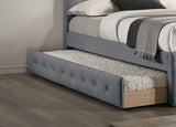 Contemporary Full Size Bed with Trundle - Light Grey Burlap- by Lissie Lou