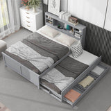 Summit Full Platform Bed - Gray Design with Storage, USB Ports, Trundle, and Drawers by Lissie Lou