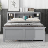 Summit Full Platform Bed - Gray Design with Storage, USB Ports, Trundle, and Drawers by Lissie Lou