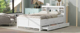 Summit Full Platform Bed - White Design with Storage, USB Ports, Trundle, and Drawers by Lissie Lou