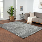 Talas Trellis Area Rug in Grey and Cream (120" x 96")