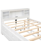 Summit Full Platform Bed - White Design with Storage, USB Ports, Trundle, and Drawers by Lissie Lou