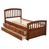 Orisfur. Twin Size Platform Storage Bed Solid Wood Bed with 6 Drawers