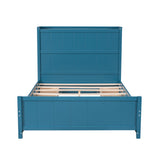 Full Size Platform Bed with Drawers and Storage Shelves - Blue- by Lissie Lou