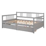 Full Size Daybed with Two Drawers - Gray- by Lissie Lou