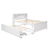 Summit Full Platform Bed - White Design with Storage, USB Ports, Trundle, and Drawers by Lissie Lou