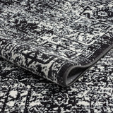 Distressed Vintage Persian Black and Cream Area Rug (10'x8') by Lissie Lou