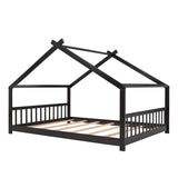 Full Size House Bed in Espresso - Solid Wood Construction- by Lissie Lou