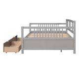 Full Size Daybed with Two Drawers - Gray- by Lissie Lou