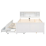 Summit Full Platform Bed - White Design with Storage, USB Ports, Trundle, and Drawers by Lissie Lou