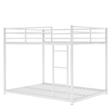 Full Over Full Metal Bunk Bed with Ladder - Sleek White- by Lissie Lou