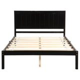 Platform Bed Frame with Headboard, Wood Slat Support, No Box Spring Needed, Full, Espresso