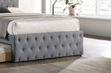 Contemporary Full Size Bed with Trundle - Light Grey Burlap- by Lissie Lou