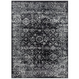 Distressed Vintage Persian Black and Cream Area Rug (10'x8') by Lissie Lou