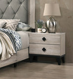 Chic Cream Contemporary Nightstand - Sleek Storage Solution for Modern Bedrooms