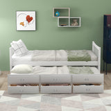 Daybed with Trundle and Drawers, Twin Size, White