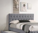 Contemporary Full Size Bed with Trundle - Light Grey Burlap- by Lissie Lou