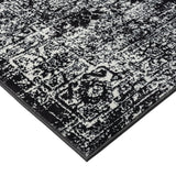 Distressed Vintage Persian Black and Cream Area Rug (10'x8') by Lissie Lou