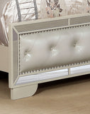 Madison Queen Size Upholstery Bed Made with Solid Wood in Beige