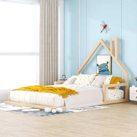 Haven Full Floor Bed - Natural Wood House Design by Lissie Lou