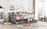 Full Size Daybed with Two Drawers - Gray- by Lissie Lou