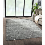 Talas Trellis Area Rug in Grey and Cream (120" x 96")