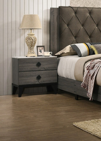 Sleek Grey Modern Nightstand - Stylish Bedroom Storage Solution- by Lissie Lou