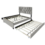 Regal Queen Upholstered Platform Bed - Gray Velvet Design with Trundle and Storage Drawers by Lissie Lou