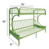 Eclipse Twin/Full/Futon Bunk Bed in Green by Lissie Lou