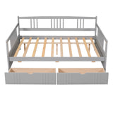 Full Size Daybed with Two Drawers - Gray- by Lissie Lou