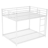 Full Over Full Metal Bunk Bed with Ladder - Sleek White- by Lissie Lou