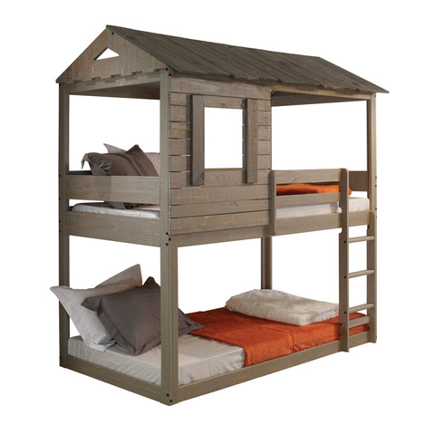 Darlene Twin/Twin Bunk Bed in Rustic Gray by Lissie Lou