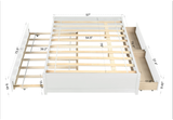 Versatile Full Bed with Twin Trundle and Dual Drawers in Classic White