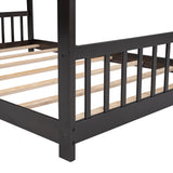 Full Size House Bed in Espresso - Solid Wood Construction- by Lissie Lou