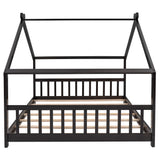 Full Size House Bed in Espresso - Solid Wood Construction- by Lissie Lou