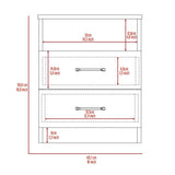 Modern White Nightstand with 2-Drawers and Shelf