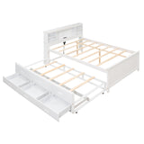 Summit Full Platform Bed - White Design with Storage, USB Ports, Trundle, and Drawers by Lissie Lou