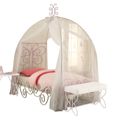 Priya II Full Bed in White & Light Purple