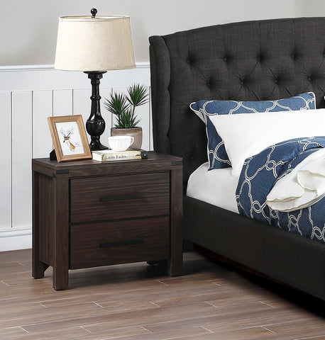 Espresso Solid Wood Nightstand - Modern Bedroom Essential- by Lissie Lou