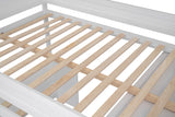 Wood Full Size Loft Bed with Wardrobes and 2-Drawer Desk with Cabinet, White- Online Orders Only